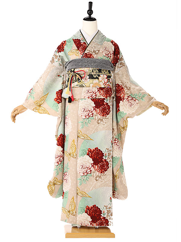 着物セット 冬バーゲン 特別送料無料 振袖 成人式 レンタル モダンアンテナ Fa0443 レンタル 薔薇 黄色 160cm 155cm 150cm 往復送料無料 フルセット Firisode 女性着物 着物レンタル レディース ２０歳 お祝い 二十歳 着物レンタル 振り袖 ブランド