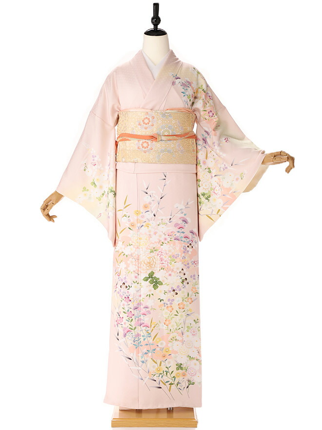 ♦️サマー価格♦️¥5000引き５点フルセット　正絹華やかな訪問着　袋帯 houmongi297-2.jpg