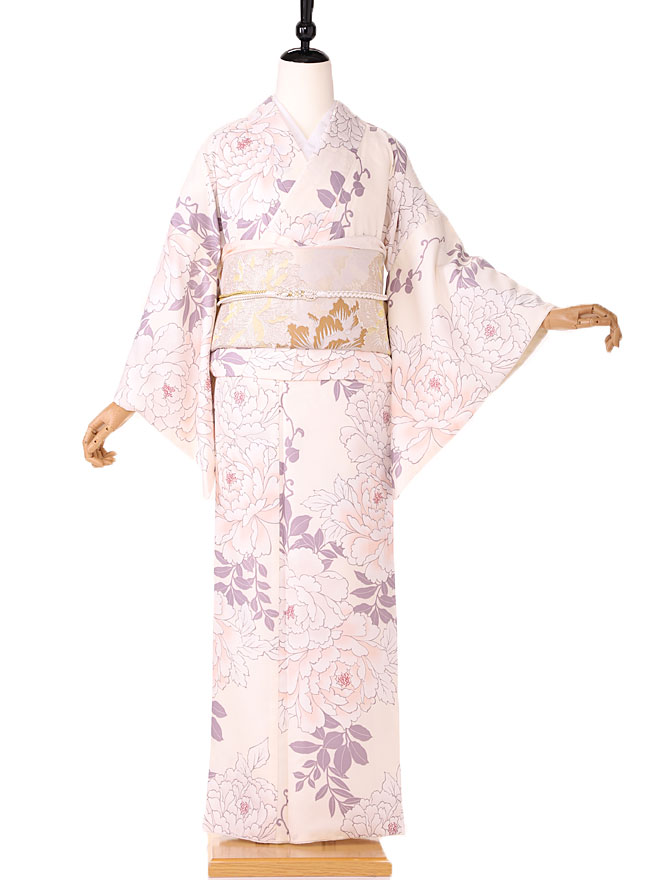 着物 レンタル 七五三 母 親 訪問着 レンタル フルセット [着物 レンタル 七五三 着物 結婚式 七五三 お宮参り 往復送料無料 化繊 白 大輪柄 150cm～160cm kt6382 薄ベージュ【レンタル】｜着物ネットレンタルkimonoshop 10,804円