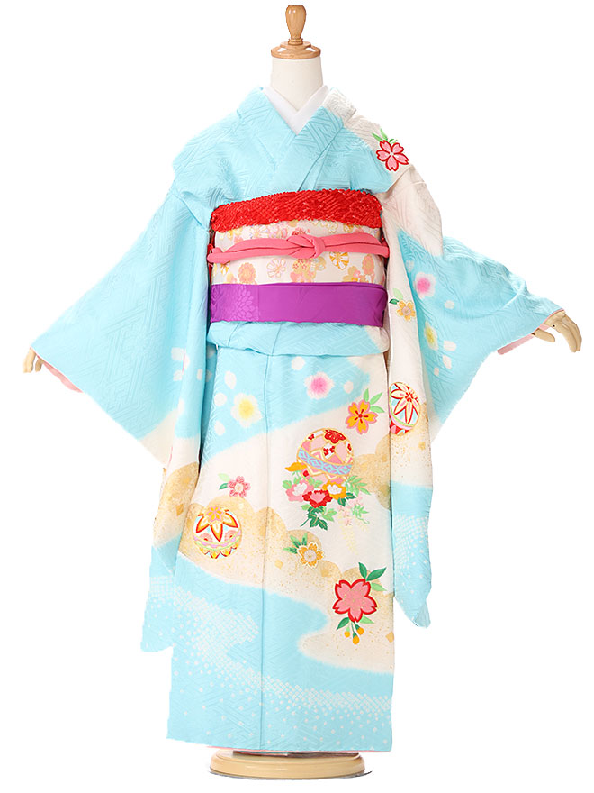 501ag30□七五三 七歳 女児 着物&袋帯&長襦袢 束ね熨斗 桐□状態良好 501ag30□七五三 七歳 女児 着物&袋帯&長襦袢 束ね熨斗 桐□状態