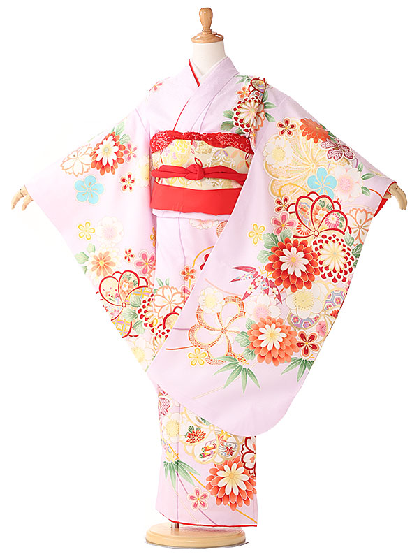 【レンタル】七五三 着物 7歳 フルセット レンタル 七五三 レンタル 7歳 女の子 送料 無料 115cm 120cm 125cm 薄紫 紫 7489