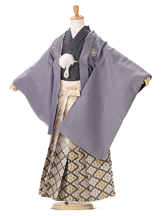 【簡単着付け袴】 かんたん卒園式 7歳 袴 レンタル】フルセットブランド 花わらべ【卒園式 男の子 着物セット 7歳】【衣装レンタル】115cm 120cm 125cm 往復送料無料 js7009【レンタル】