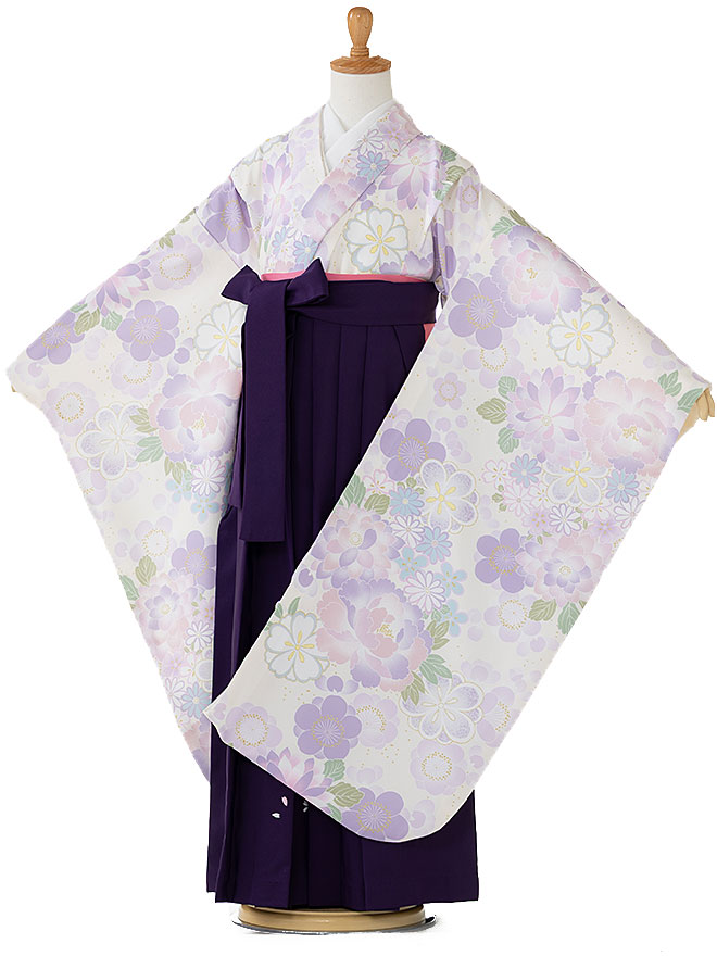 【卒園式 女の子 袴】【KAGURA】着物レンタル 身長120cm 125cm 130cm 7歳 8歳 幼稚園 園児 往復送料無料 紫 purple hK7672【レンタル】｜着物ネットレンタルkimonoshop
