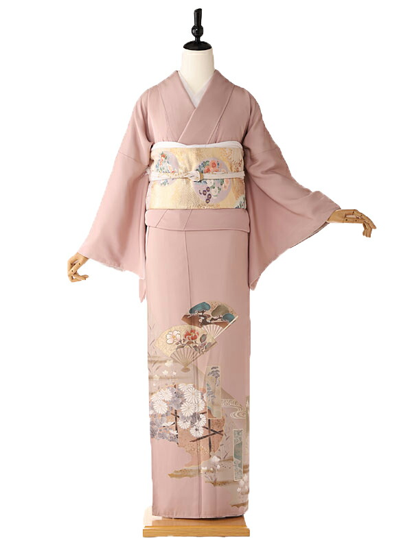 【色留袖 レンタル】結婚式 叙勲 親族 既婚女性礼装 今昔模様 ３つ紋 155cm 160cm 165cm 5124【レンタル】