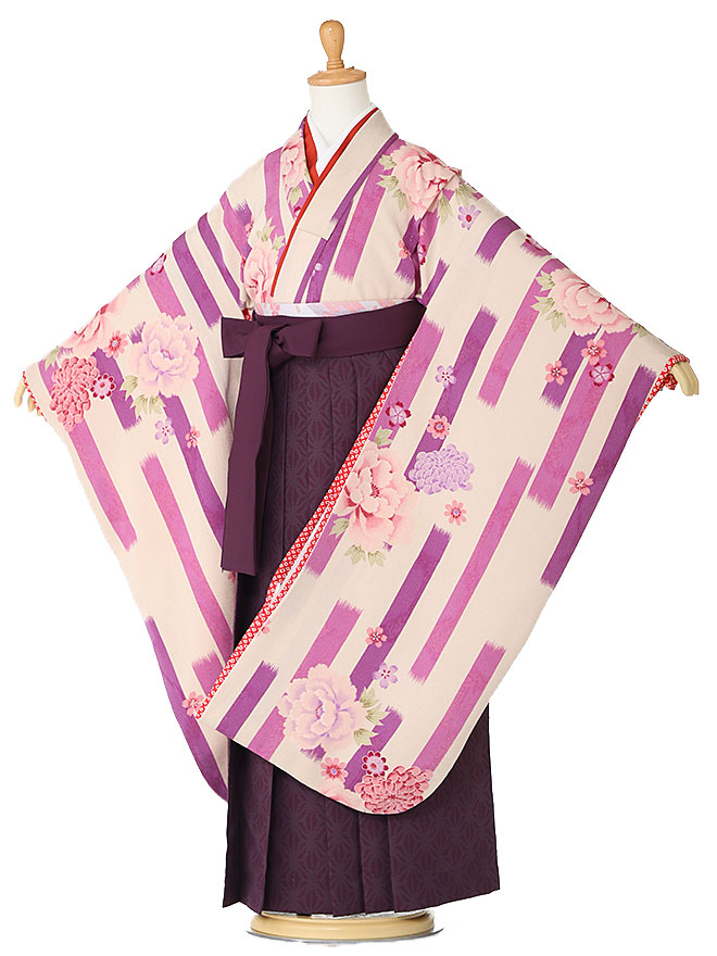 【卒園式 女の子 袴】【JAPANSTYLE】着物レンタル 身長120cm 125cm 130cm 7歳 幼稚園 園児 往復送料無料 紫 hK7133【レンタル】｜着物ネットレンタルkimonoshop