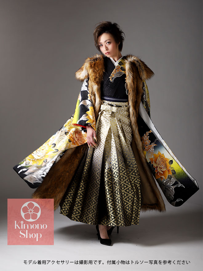 見事な 成人式 袴 レンタル 男 紋付き袴 男袴 成人式レンタル 卒業式 紋服 フルセット 羽織袴 男性着物 結婚式 正月 二十歳 和服 1月 送料無料 175cm 180cm 化繊 金 Fucoa Cl