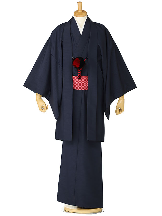 楽天市場】【簡単きもの】【ワンタッチ帯】男きもの【正絹】紬