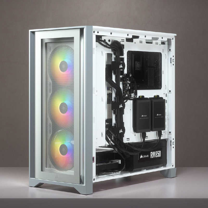 CORSAIR ＰＣケース ミドルタワー ４０００Ｘ ＲＧＢ ＴＧ ＷＨＴ