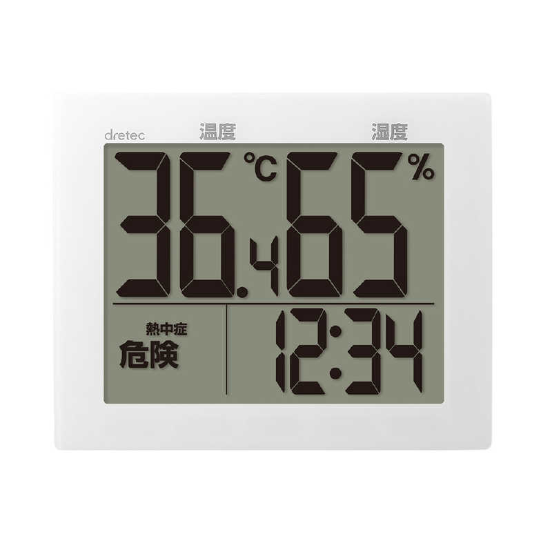 1644円 世界有名な ドリテック 大画面温湿度計 O-503WT ホワイト