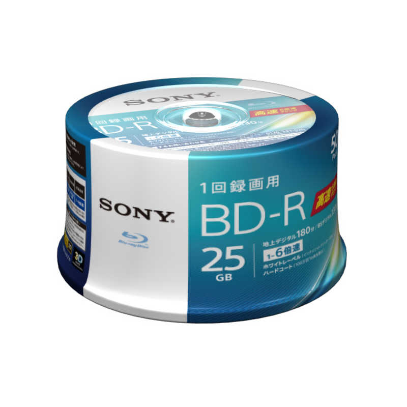 ソニー SONY 録画用 ＢＤ−Ｒ １−６倍速 ２５ＧＢ ５０枚 インクジェットプリンタ対応 50BNR1VJPP6 国内即発送