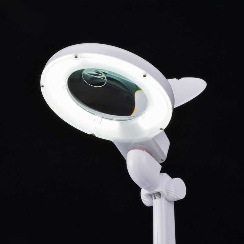 本店は オーム電機 L-ZOOMエルズーム ルーペ付きLEDスタンドライト DS-L30B-W 08-0871 OHM 42