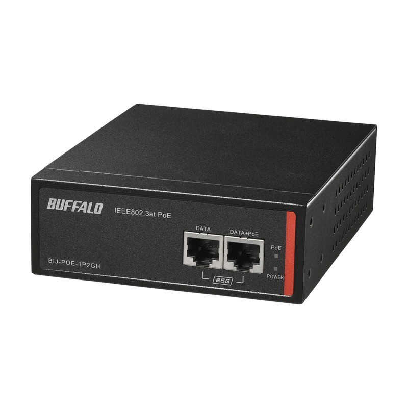 BUFFALO　PoEインジェクター af/at [2ポート /2.5Giga対応] ブラック　BIJ-POE-1P2GH｜コジマ店 12,113円