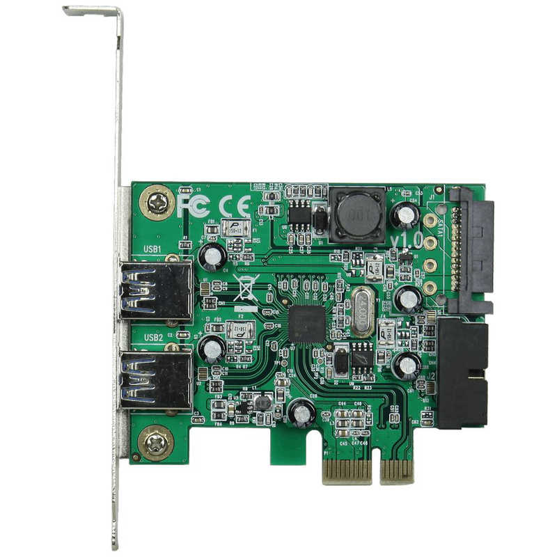 玄人志向　インターフェースボード USB3.0x2[PCI Express] Renesas社製 μPD720201搭載 ロープロファイル対応　USB3.0RA-P2H2-PCIE画像