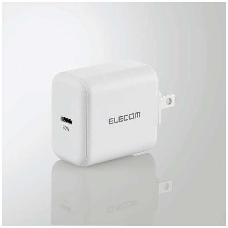 エレコム ELECOM ノートPC用ACアダプター USB充電器 USB Power Delivery認証 30W USB−C1ポート ホワイト  ACDCPD2130WH 都内で