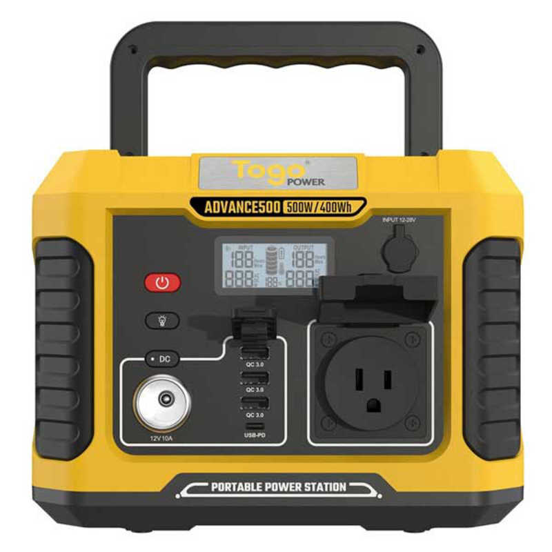 TOGOPOWER　ポータブル電源 ADVANCE500 [400Wh /7出力 /ソーラーパネル(別売)] 　AD500Y 29,744円