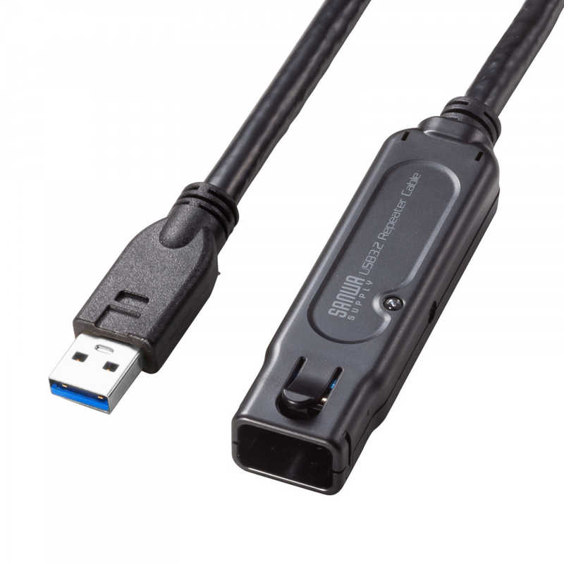 サンワサプライ　USB3.2アクティブリピーターケーブル10m(抜け止めロック機構付き)　KB-USB-RLK310
