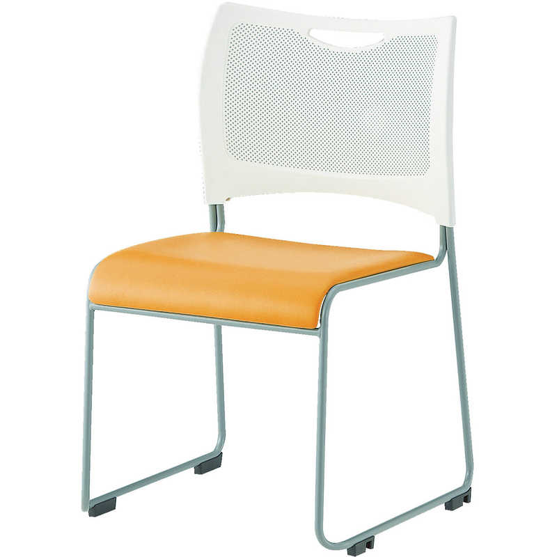 トラスコ中山　ミーティングチェア オレンジ　TMCOR｜コジマ店