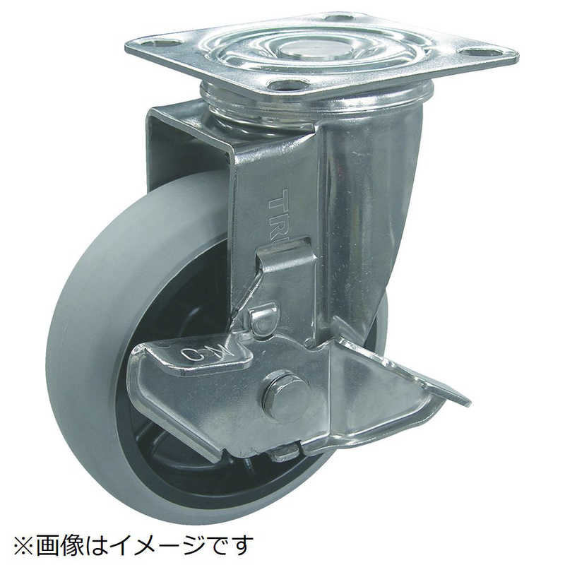 トラスコ中山　ナイロンホイールウレタンキャスター ステン金具自在S付Φ200　TYSGUJ200S
