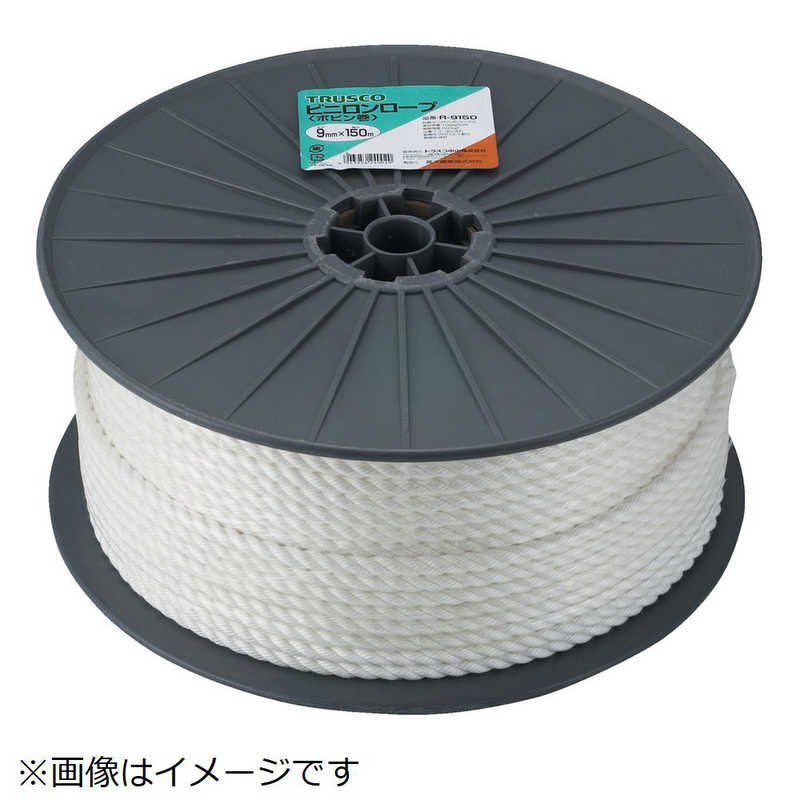 トラスコ中山　ビニロンロープ 3つ打 線径12mmX長さ100m　R12100