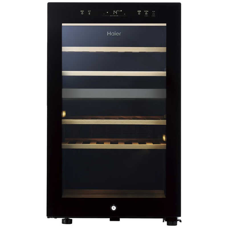 ハイアール ワインセラー 108L 木製ラック ブラック 41本 右開き JQ-F108A-K(標準設置無料)