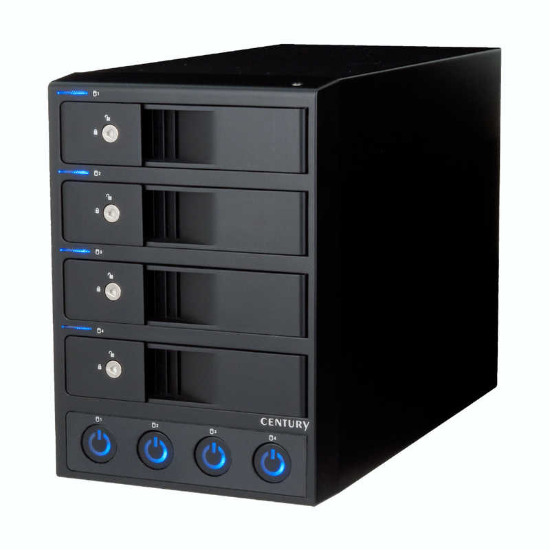 センチュリー　独立電源スイッチ搭載 USB3.2 Gen1接続 3.5インチSATA&times;4 HDDケース 裸族 [3.5インチ対応 /SATA /4台]　CRCH35U3IS3｜コジマ店