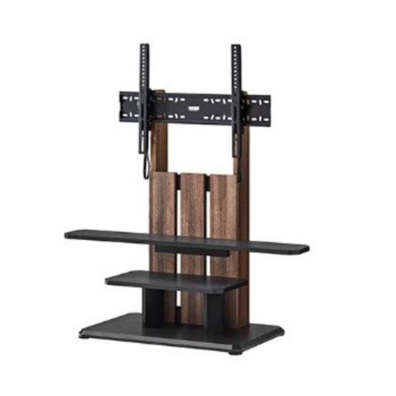 朝日木材　32～77インチ対応 テレビスタンド Swing (自立式) ダークブラウン木目＆黒木目　WS-C690-DB