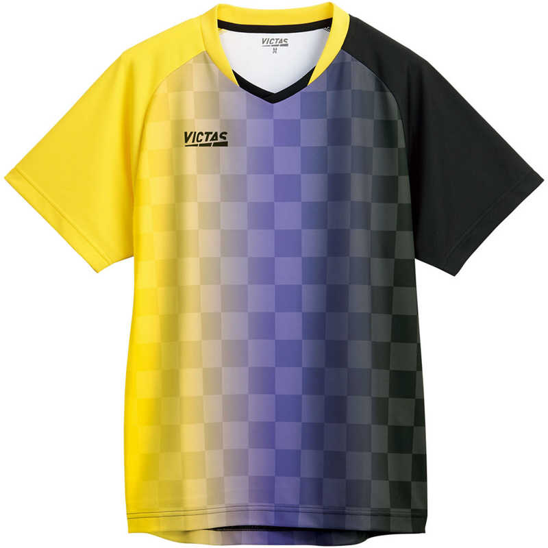VICTAS　男女兼用 ユニセックス バーティカル グラデーション ゲームシャツ(VERTICAL GRADATION GS)(XSサイズ/) イエロー×ブラック　612101