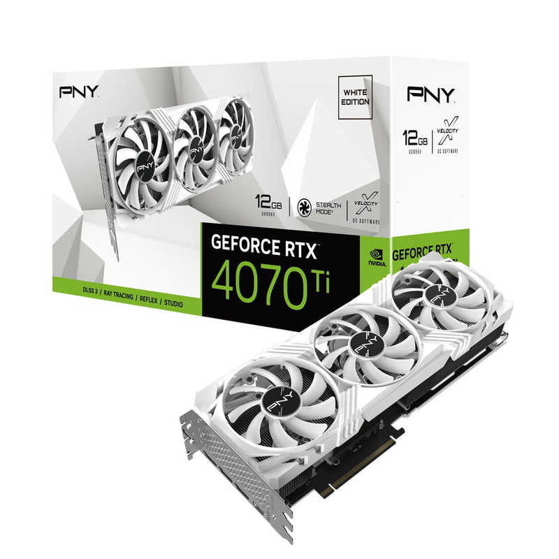 楽天市場】PNY RTX4070Ti 12GB VERTO LED 3FAN White Edition ［GeForce RTXシリーズ /12GB］｢バルク品｣ VCG4070T12TFWXPB1 : コジマ楽天市場店