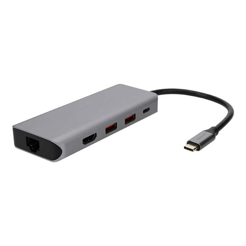 OWLTECH　5 in 1 USB Type-C マルチポートアダプタ USB 10Gbps対応 HDMI/LAN/USB Type-A×2/USB Type-C シルバー　OWL-DSU31A2HLC-SV