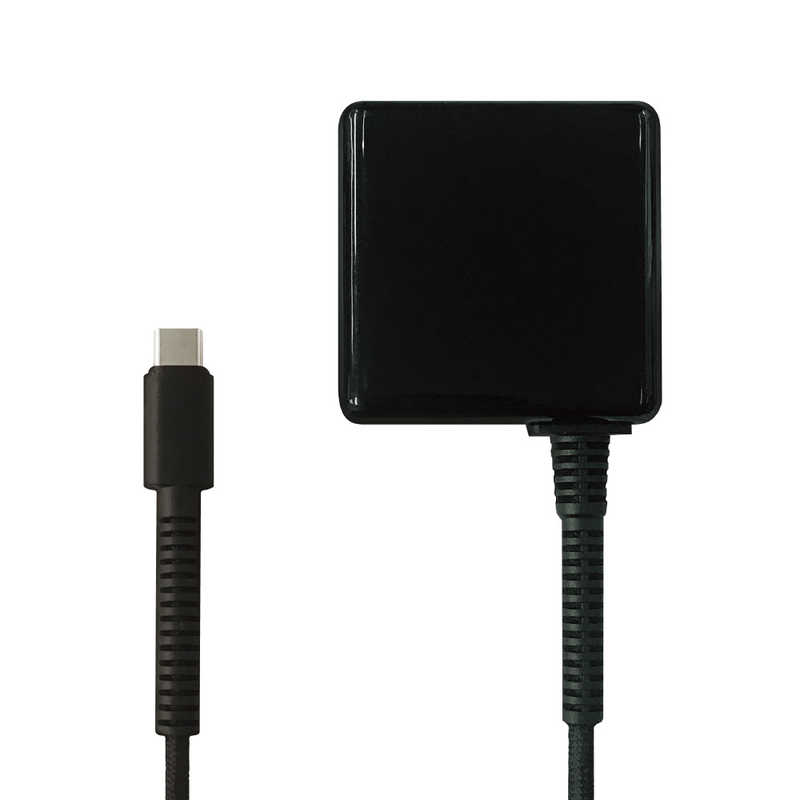 オズマ　超ロングブッシュで断線に強いType-Cケーブル一体型AC充電器 10W 1.5m ブラック　AC-CMSS20K画像