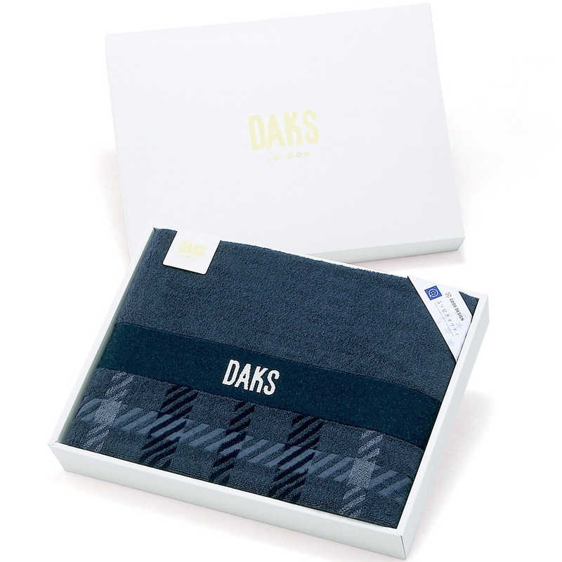 タオル美術館　NEWロゴハウスチェック ケット ネイビー DAKS