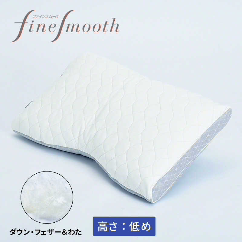 西川　ファインクオリティプレミアムダウンフェザーわた枕 L (低め) ファインスムーズ