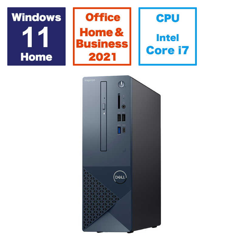 DELL　デル　デスクトップパソコン ［モニター無し /intel Core i7 /メモリ：16GB /SSD：1TB /2024春モデル］ ブラック　SI70-EHHB 108,240円