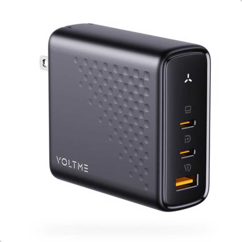 VOLTME　レボ140 PD3.1 140W V-Dynamic TypeC・2ポート USB-A・1ポート 黒 折りたたみ式 ［3ポート /GaN(窒化ガリウム) 採用］　V2105