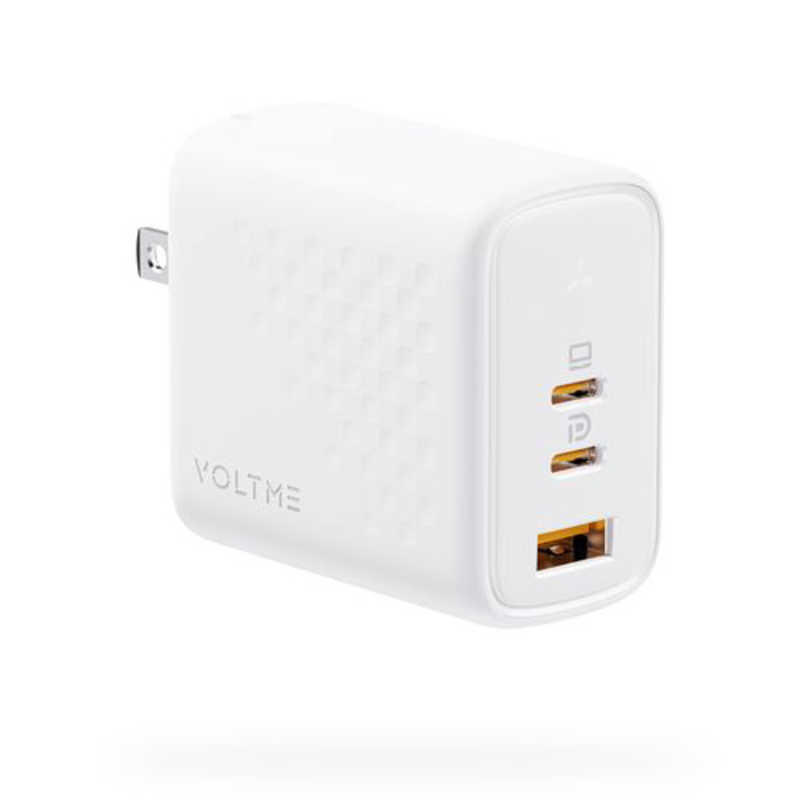 VOLTME　Revo67 充電器 67W V-Dynamic TypeC×2ポート TypeAx1ポート 黒 折りたたみ式 ［3ポート /Smart IC対応 /GaN(窒化ガリウム) 採用］　V2102V1