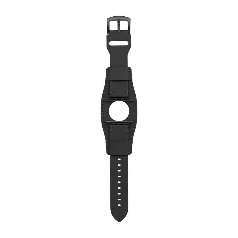 OWLTECH　Apple Watch(42/44/45/49mm)用 パイロットレザーストラップ 「TACT IX(タクトナイン)」 ブラック　OWLTACAWBL04BK