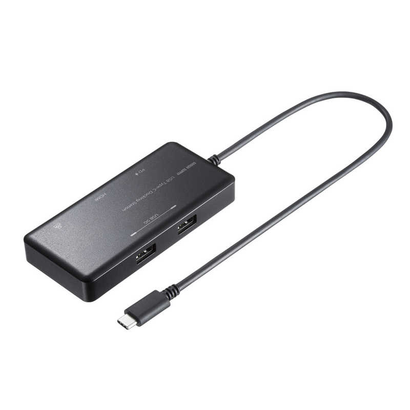 サンワサプライ　［USB-C オス&rarr;メス HDMI / LAN / USB-Ax2 / USB-C］USB PD対応 100W ドッキングステーション ［USB Power Delivery対応］　USB-DKM7BK｜コジマ店