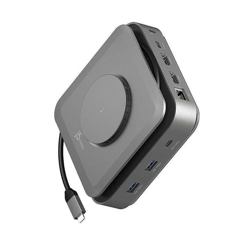 J5　15W磁力ワイヤレス充電パッド搭載デュアルHDMIドッキングステーション ［USB Power Delivery対応］　JCD3199｜コジマ店
