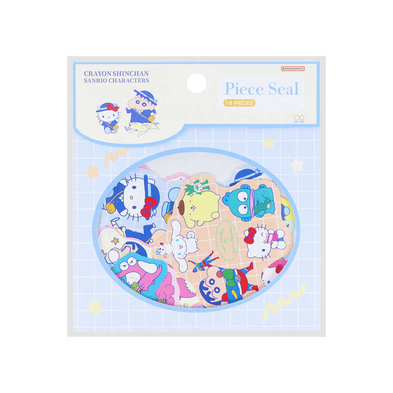 サンスター文具　ピースシール クレヨンしんちゃん×サンリオキャラクターズ ブルー　S8593060画像