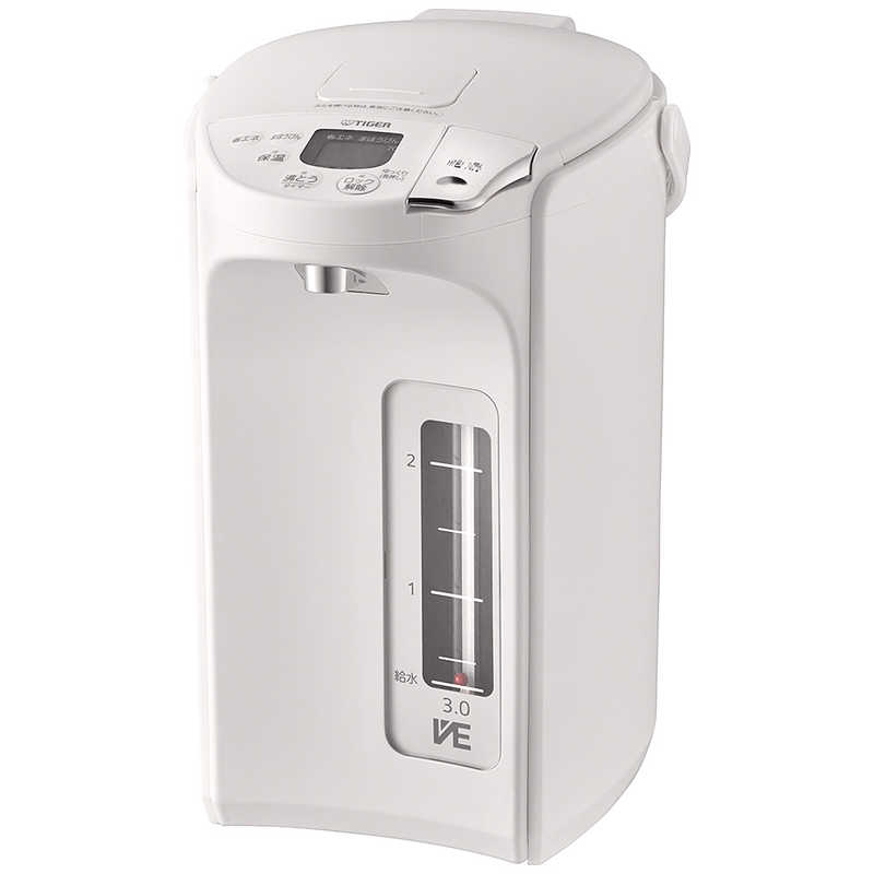 タイガー　TIGER　電気ポット ［3.0L /蒸気レス機能つき］ アーバンホワイト　PIP-G300WE