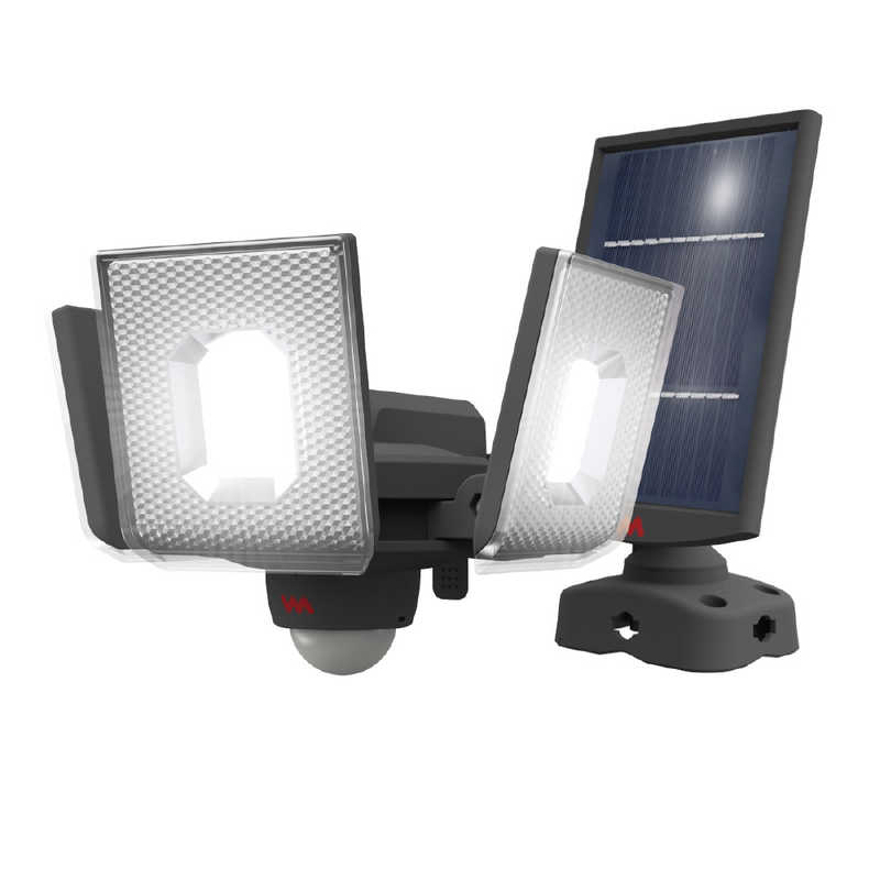 ムサシ　7.5W×3灯スライド型LEDソーラーセンサーライト ［白色］　S340L