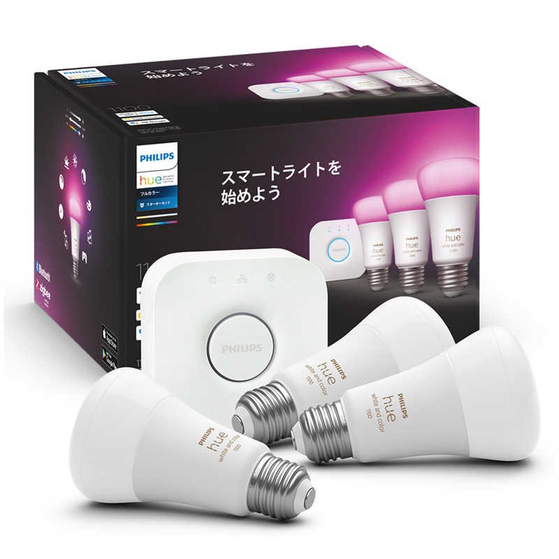 フィリップス　PHILIPS　Philips Hue フルカラースターターセット ［E26 /一般電球形 /75W相当 /3個 /広配光タイプ］　PHWC3S 22,176円