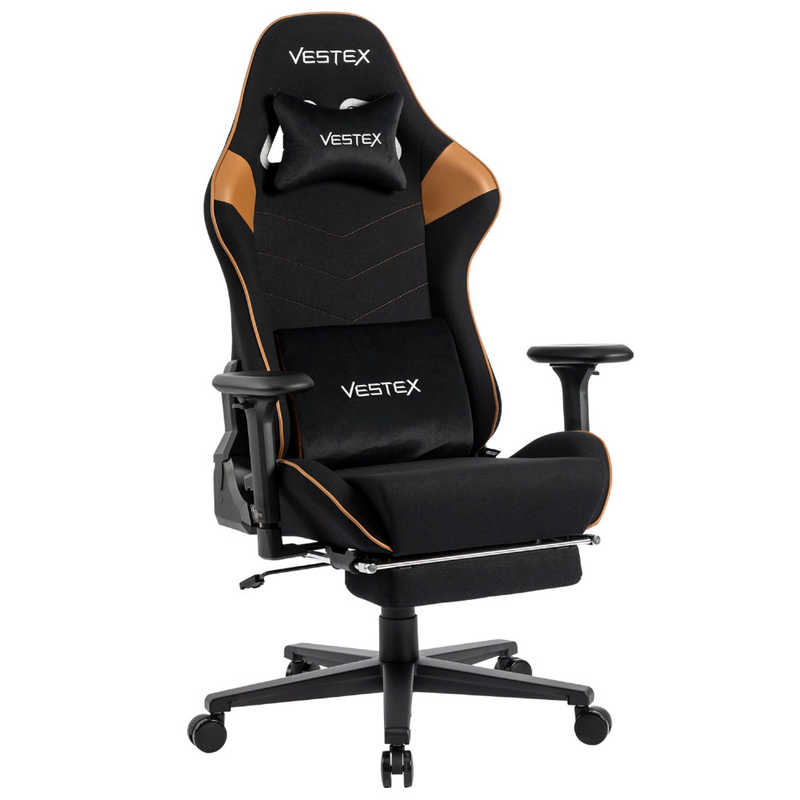 ルームワークス　ゲーミングチェア ［W720xD720xH1205～1275mm］ VESTEX S2FTシリーズ(フットレスト付き) ブラウン　VES-S2FTBR｜コジマ店