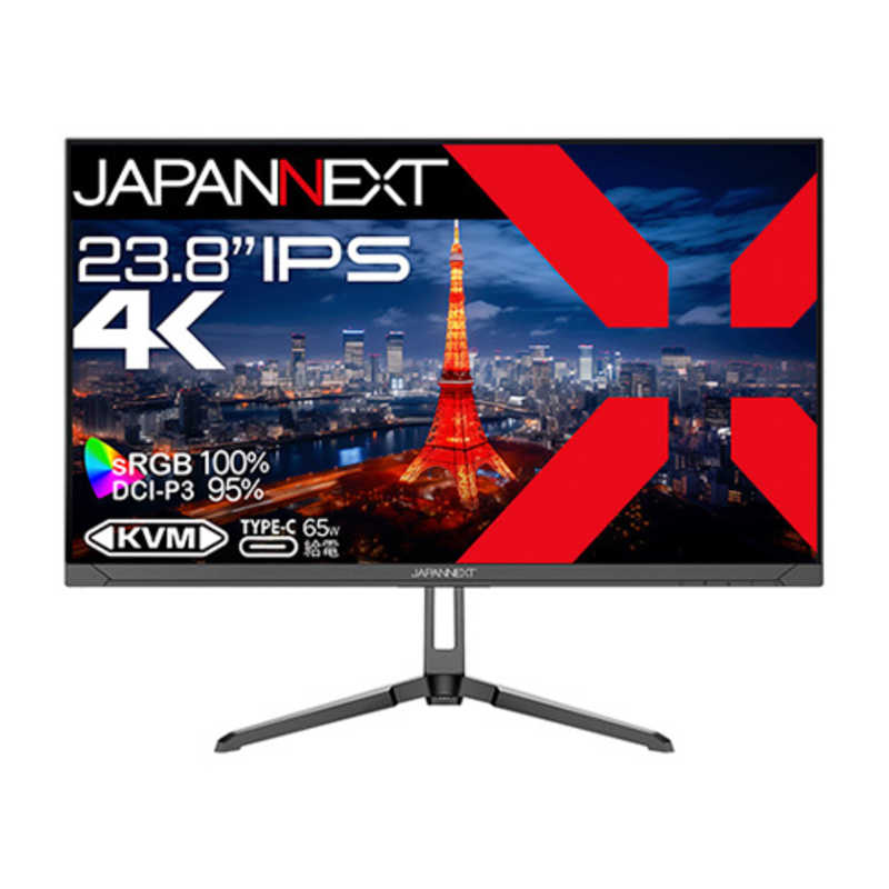 JAPANNEXT IPSパネル搭載 液晶モニター HDMI DP USB Type-C(最大65W給電) HDR sRGB:100% DCI-P3:95% PBP/PIP KVM機能 (2年保証) JN-IPS2380UHDR-C65W