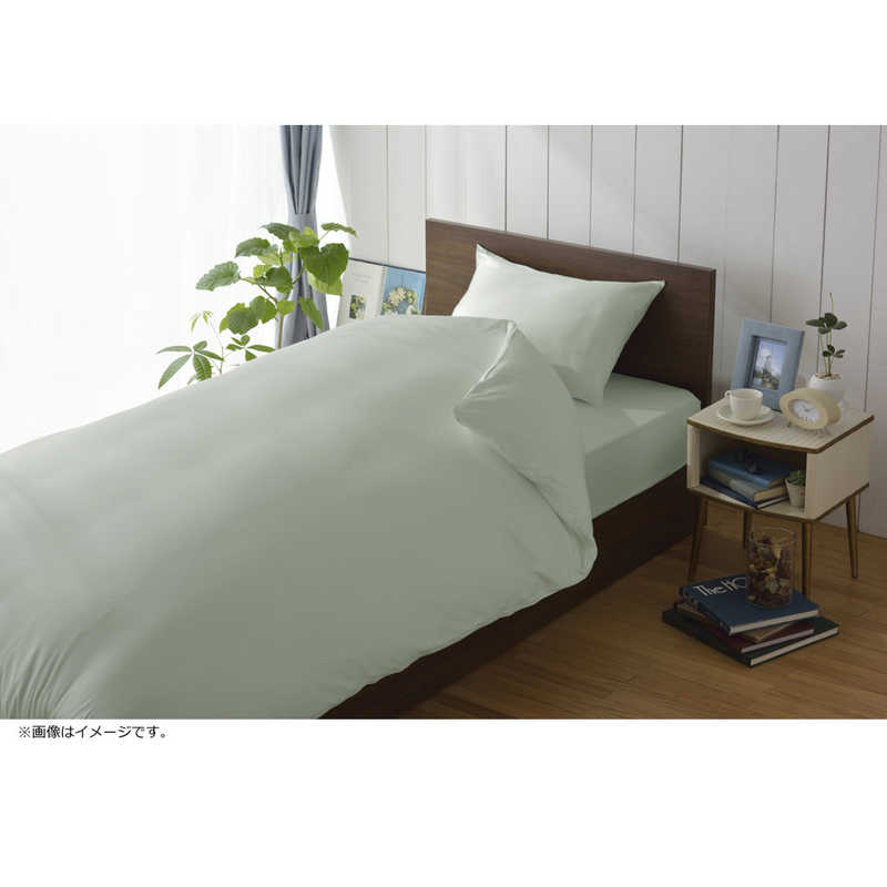 生毛工房　掛け布団カバー 80サテン ダブルロングサイズ (綿100%/190×230cm/ミントグリーン)