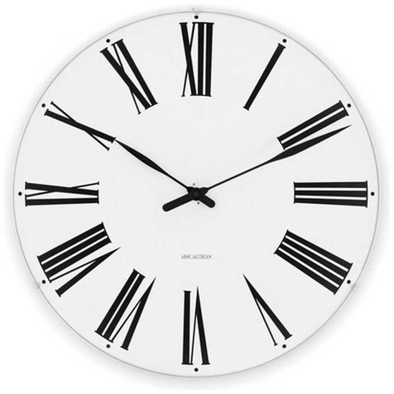 インテック 掛時計 Roman Wall Clock 29cm white/black ARNE JACOBSEN(アルネ ヤコブセン) AJ43642|コジマ店