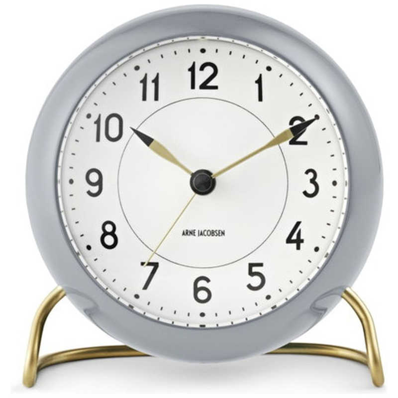 インテック　置き時計 Station Table clock 11cm grey/wh ARNE JACOBSEN(アルネ ヤコブセン)　AJ43674