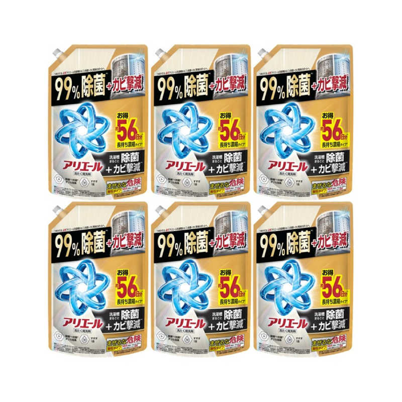 P＆G　(ケース販売) アリエール ジェル 除菌プラス つめかえ ウルトラジャンボサイズ 1400g×6個