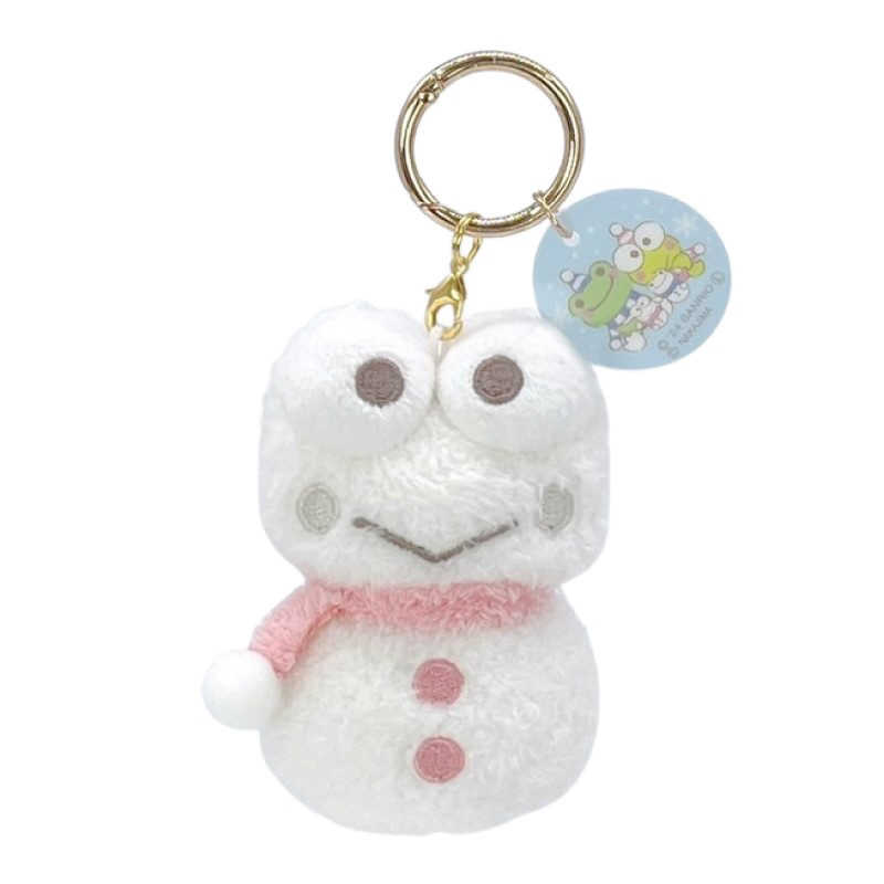 ナカジマコーポレーション　けろけろけろっぴ×かえるのピクルス 雪だるま けろけろけろっぴ カラビナマスコット画像