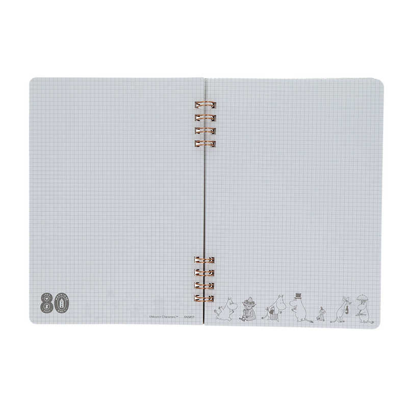 Sun-Star x Moomin Double-Ring Notebook - All-Stars (B6, Grid, 80th Anniversary Edition)